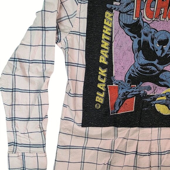 One-of-a-Kind Black Panther/T'Challa Custom Button-Down Shirt (Men's L) - Picture 8 of 11